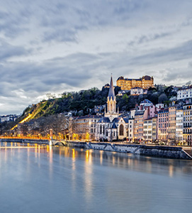 Lyon at night